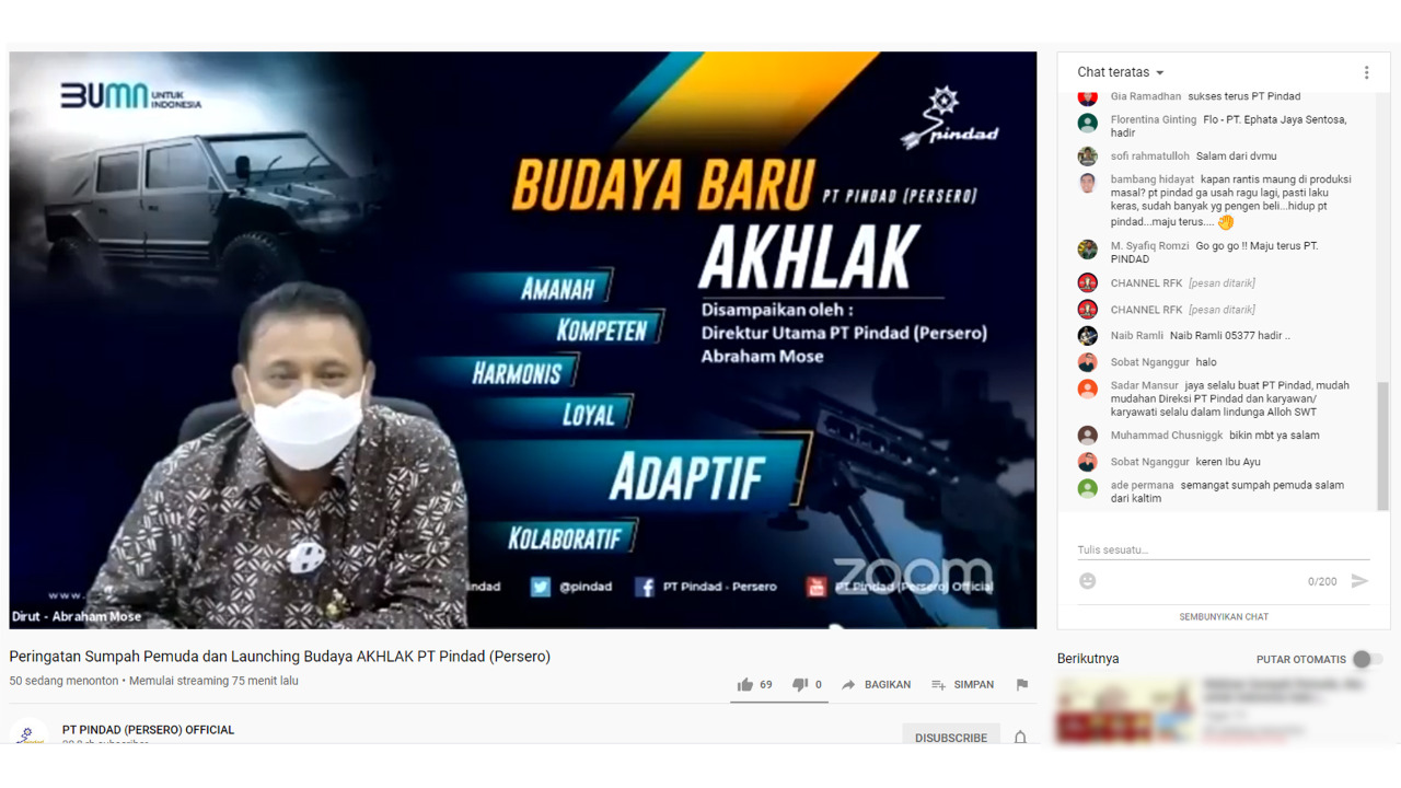 Peringati Sumpah Pemuda, Pindad Launching Budaya AKHLAK